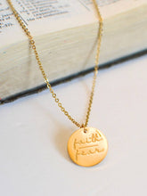 Load image into Gallery viewer, Faith over Fear gold charm necklace
